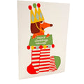 Christmas Stocking Sausage Greeting Card