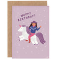 Cowgirl Unicorn Birthday Greeting Card