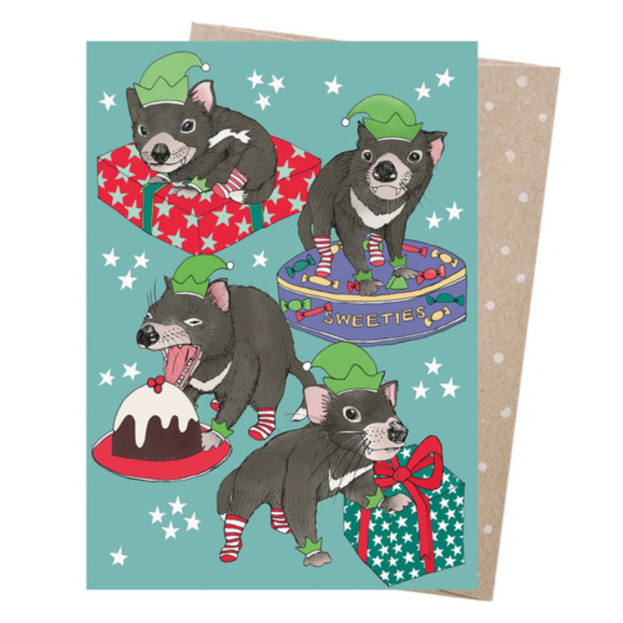 Devilish Elves Christmas Greeting Card