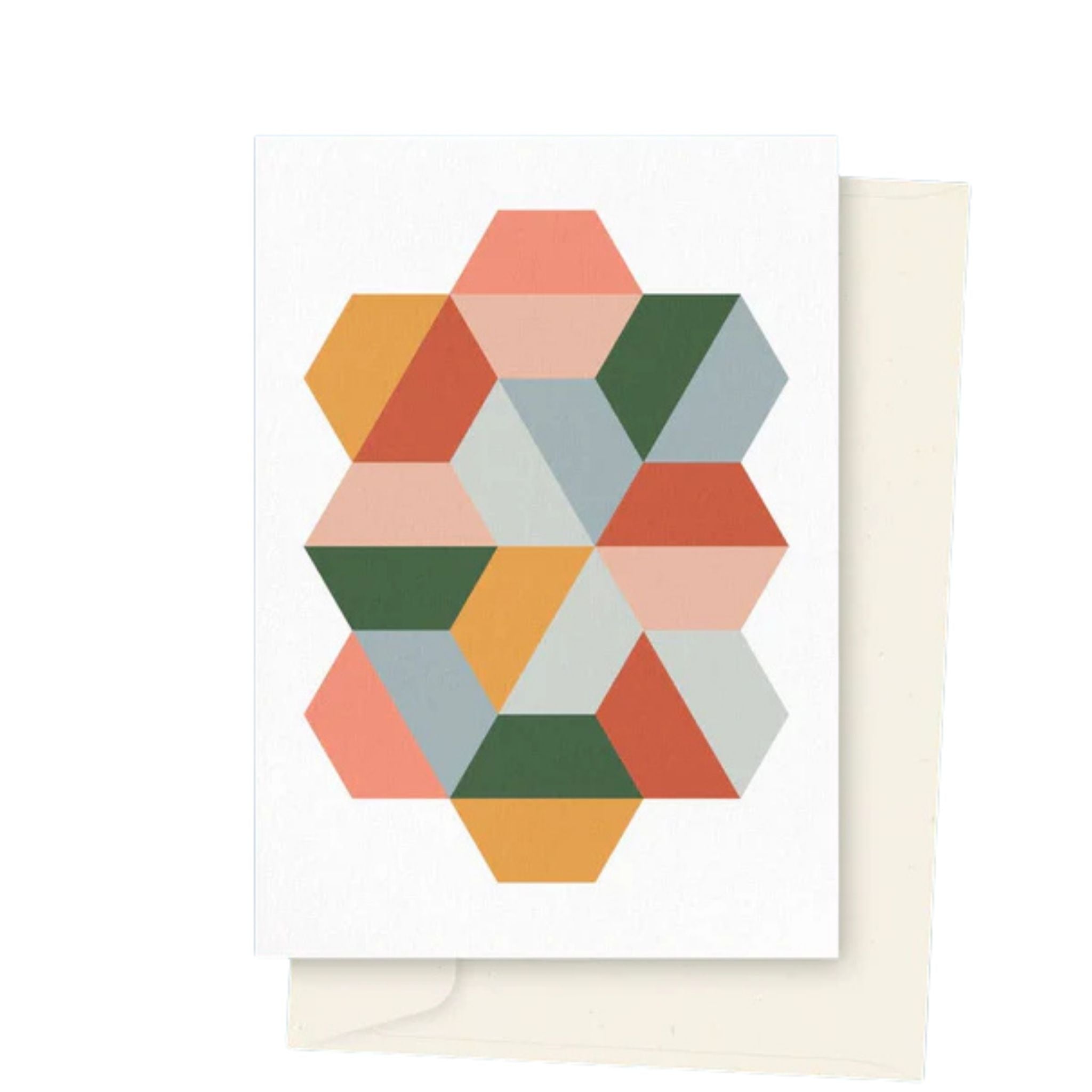 Honeycomb Geometric Design Greeting Card
