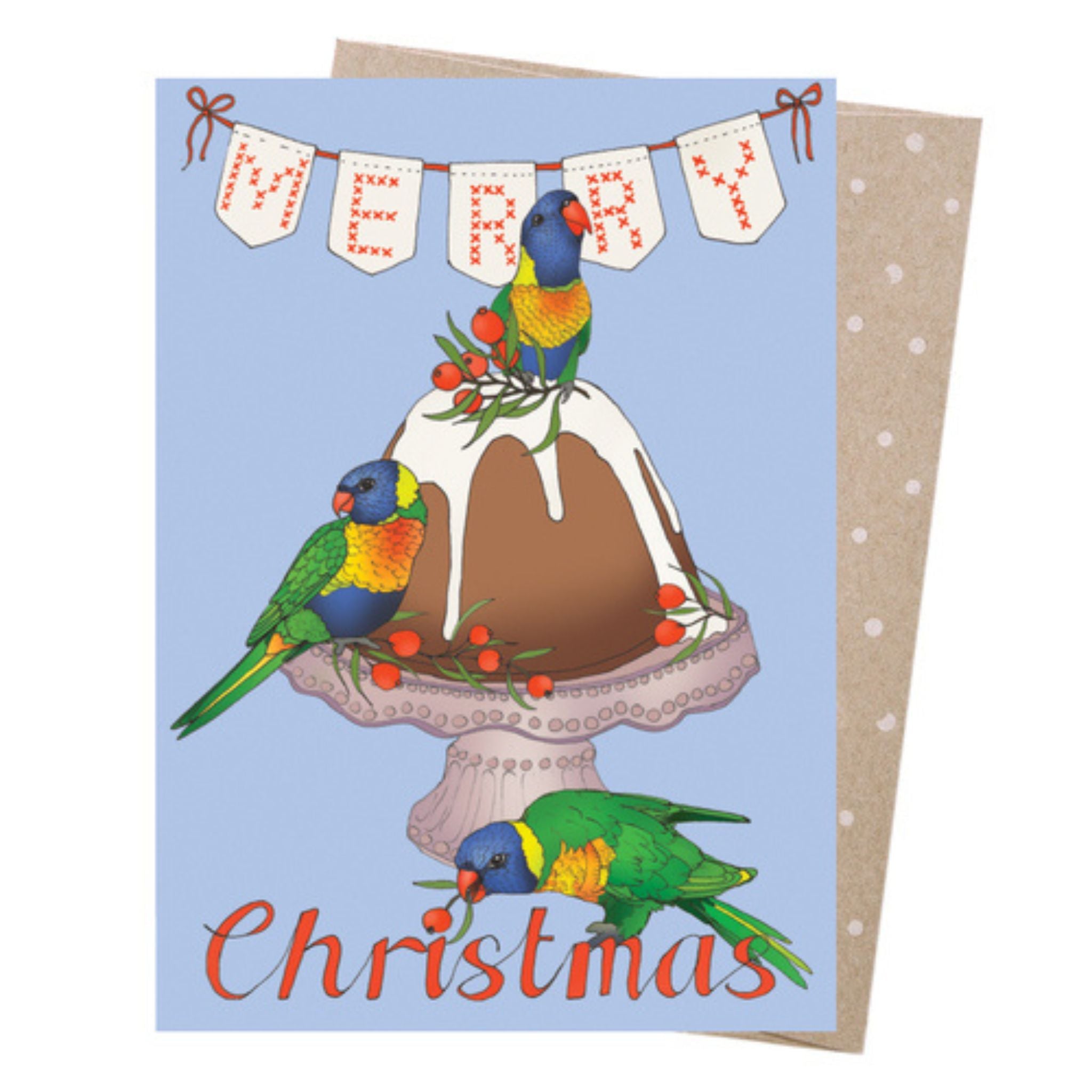 Merry Lorikeets Christmas Greeting Card