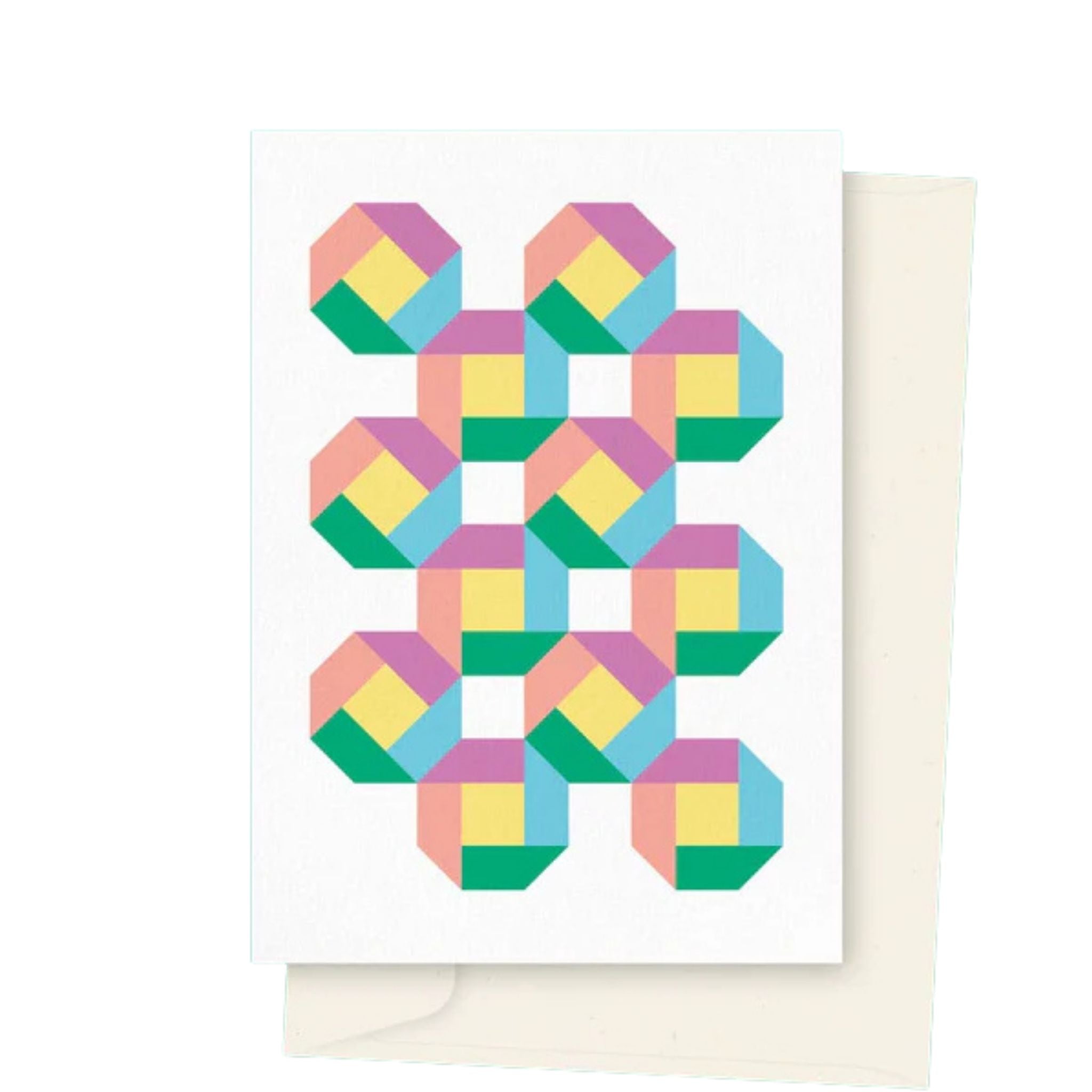 Origami Geometric Design Greeting Card