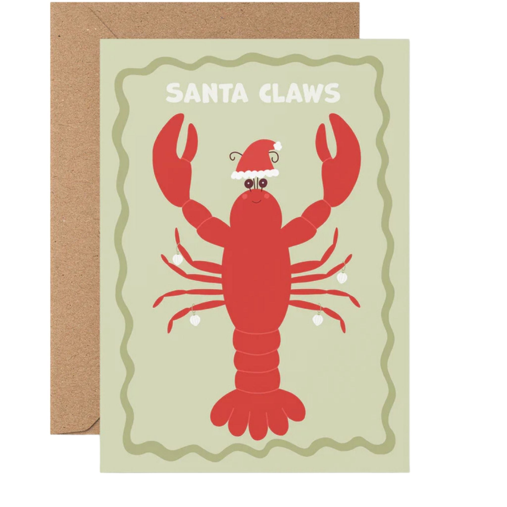 Santa Claws Christmas Holiday Greeting Card