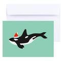 Whale Christmas Holiday Greeting Card